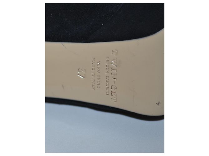 Décolleté Twin Set in scamosciato nero e grigio 37 IT - vista 5