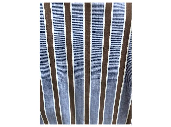 Massimo Dutti camicia a righe blu bianca marrone taglia L-XL (43-44) Bianco - vista 3