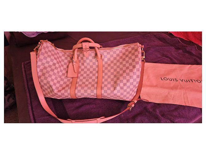 Nuova borsa da viaggio LOUIS VUITTON KEEPALL 55 Bianco sporco - vista 2