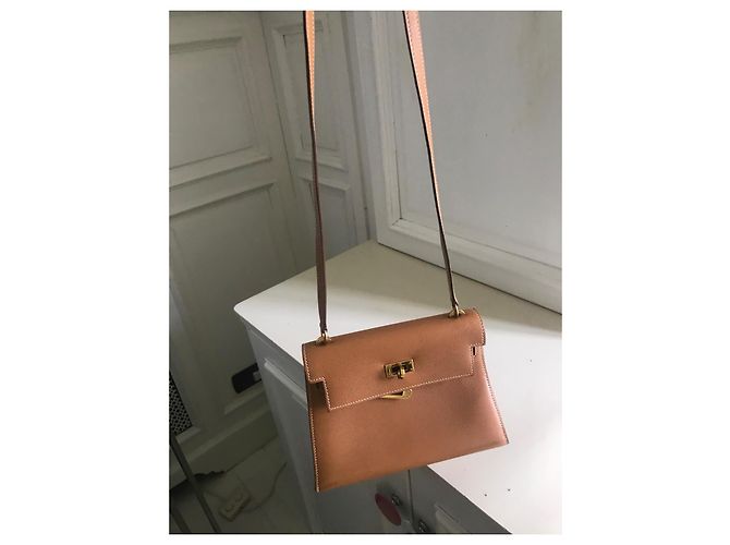 Borsa a mano Hermès Kelly 20 in pelle Cognac - vista 2