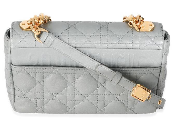 Borsa Caro Piccola in Pelle di Vitello Morbida Blu Christian Dior Marrone - vista 2