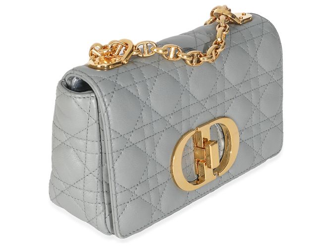Borsa Caro Piccola in Pelle di Vitello Morbida Blu Christian Dior Marrone - vista 4