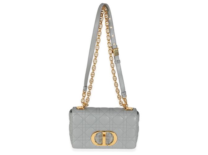 Borsa Caro Piccola in Pelle di Vitello Morbida Blu Christian Dior Marrone - vista 5