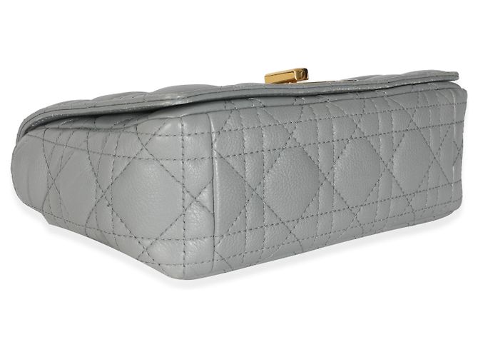 Borsa Caro Piccola in Pelle di Vitello Morbida Blu Christian Dior Marrone - vista 7