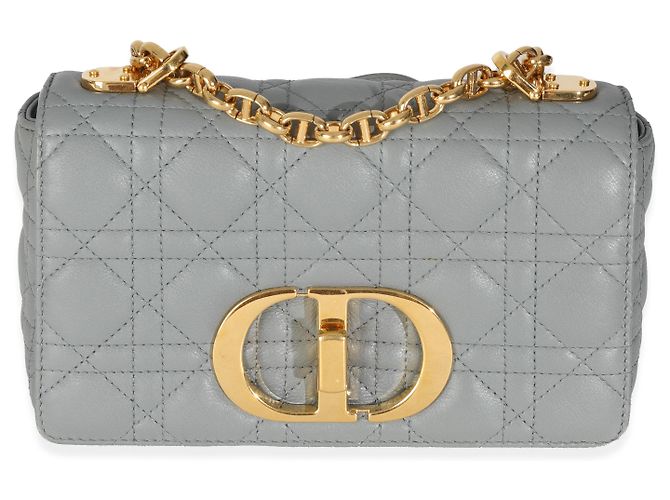 Borsa Caro Piccola in Pelle di Vitello Morbida Blu Christian Dior Marrone - vista 8