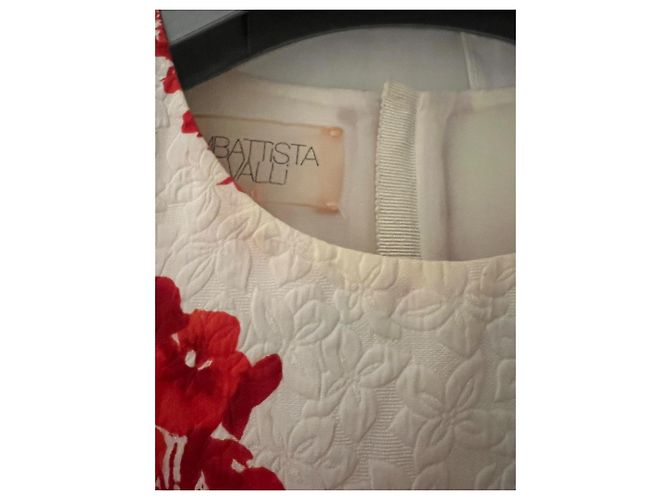 Vestido Giambattista Valli de algodón rojo y blanco - vista 4