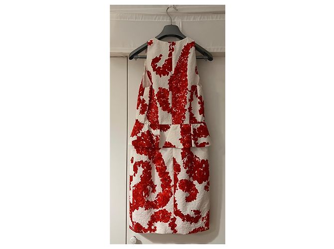 Vestido Giambattista Valli de algodón rojo y blanco - vista 5