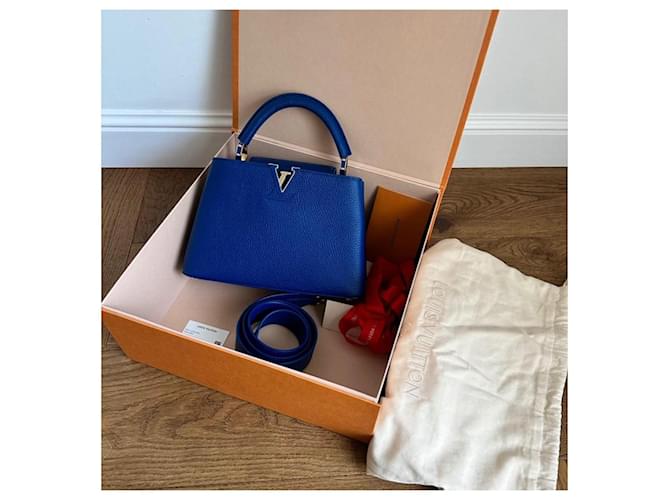 Borsa Capucines BB Louis Vuitton Blu - vista 12