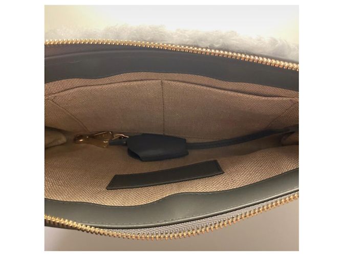 Clutch Balenciaga in pelle e pelliccia grigia Grigio - vista 7