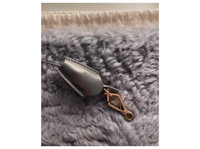 Clutch Balenciaga in pelle e pelliccia grigia Grigio - vista 8