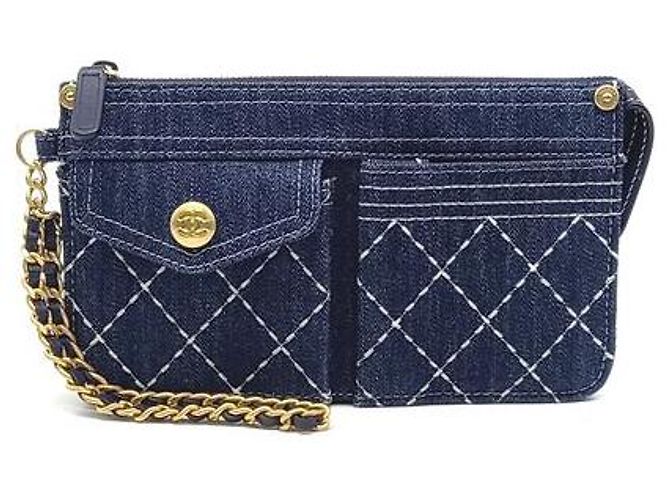 Timeless Clutch in denim Chanel (10184231) Blu - vista 2