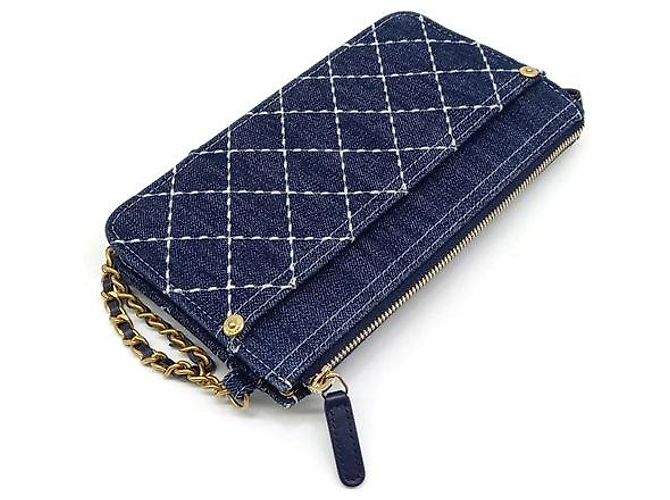 Timeless Clutch in denim Chanel (10184231) Blu - vista 3