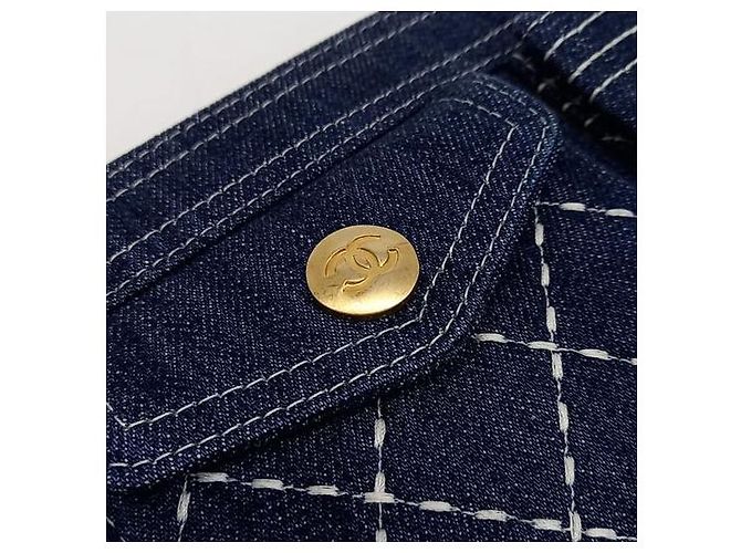 Timeless Clutch in denim Chanel (10184231) Blu - vista 5