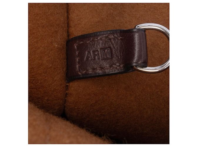 Borsa Carrimi MM in feltro stampato marrone di Hermès - vista 6