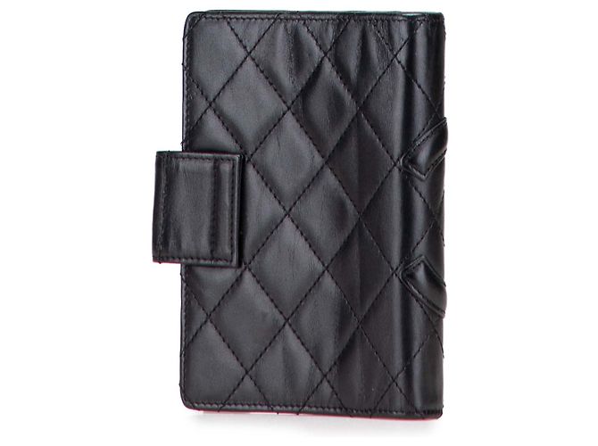 Capa de caderno acolchoada em pele de cordeiro preta Cambon da Chanel Preto - vista 2