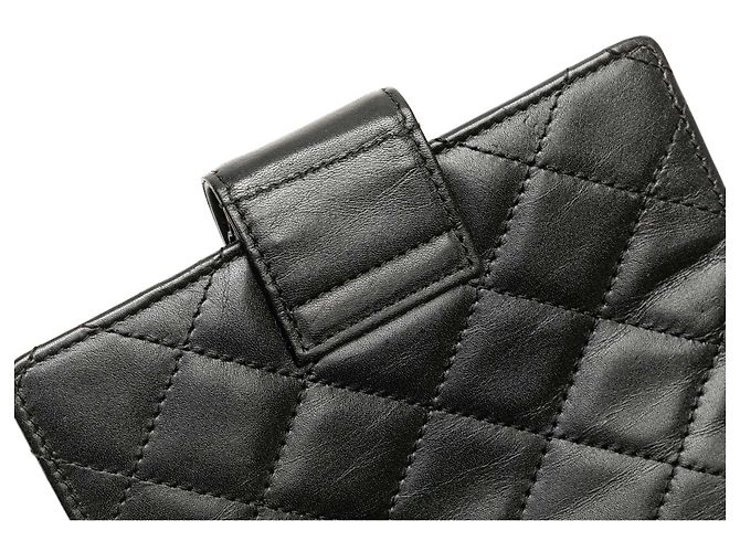 Capa de caderno acolchoada em pele de cordeiro preta Cambon da Chanel Preto - vista 8
