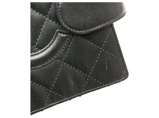 Capa de caderno acolchoada em pele de cordeiro preta Cambon da Chanel Preto - vista 9