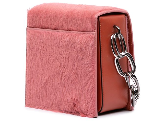 Marni Borsa a tracolla in shearling rosa con catena - vista 2