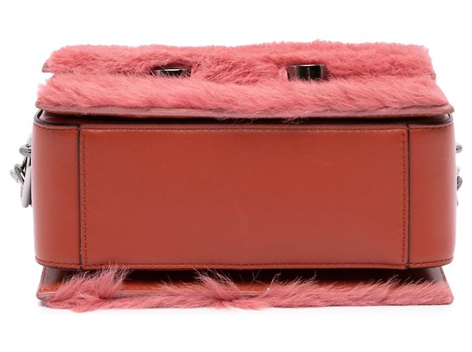 Marni Borsa a tracolla in shearling rosa con catena - vista 3
