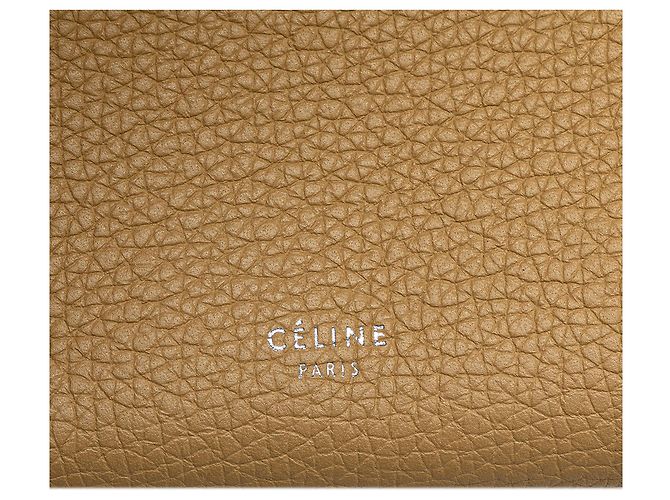 Big Bag Céline Celine Pequena Bolsa de Couro Marrom Caramelo - vista 5
