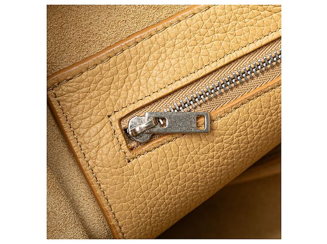 Big Bag Céline Celine Pequena Bolsa de Couro Marrom Caramelo - vista 8