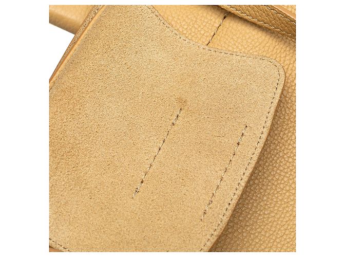 Big Bag Céline Celine Pequena Bolsa de Couro Marrom Caramelo - vista 9