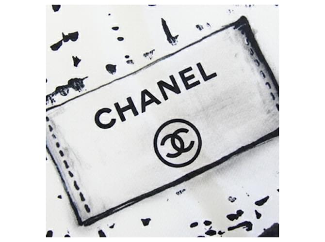 Timeless Chanel Seidenschal Schwarz Weiß - Ansicht 2