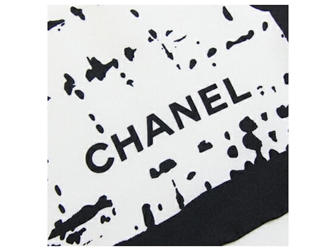 Timeless Chanel Seidenschal Schwarz Weiß - Ansicht 4