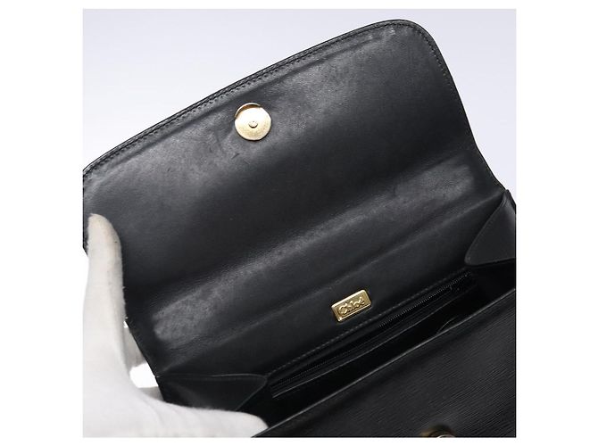 Chloé Borsa a Mano Chloe in Pelle Nera e Oro Auth BA4194 Nero D'oro - vista 15
