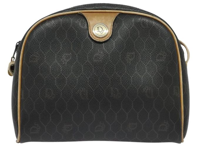 Borsa a spalla in tela a nido d'ape PVC nera e oro Christian Dior Auth sw1341 Nero D'oro - vista 12