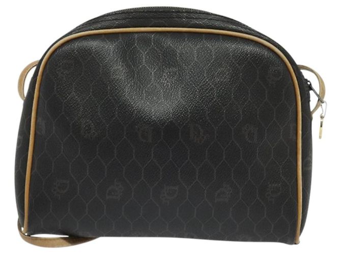 Borsa a spalla in tela a nido d'ape PVC nera e oro Christian Dior Auth sw1341 Nero D'oro - vista 13