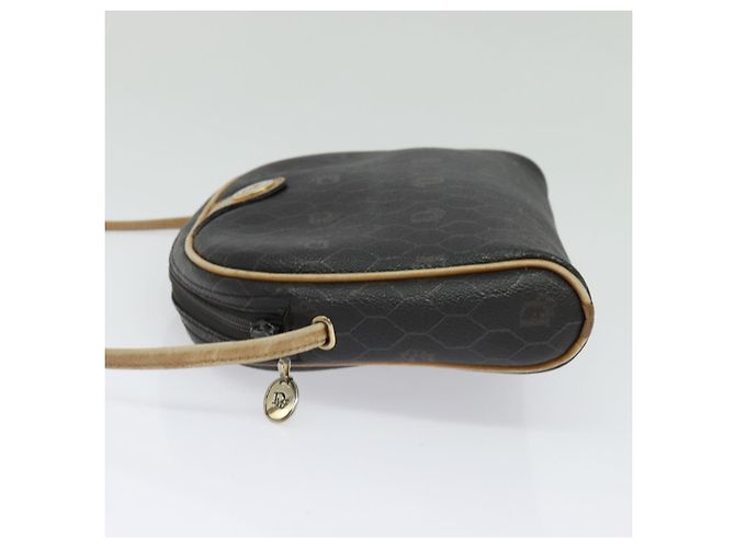 Borsa a spalla in tela a nido d'ape PVC nera e oro Christian Dior Auth sw1341 Nero D'oro - vista 14