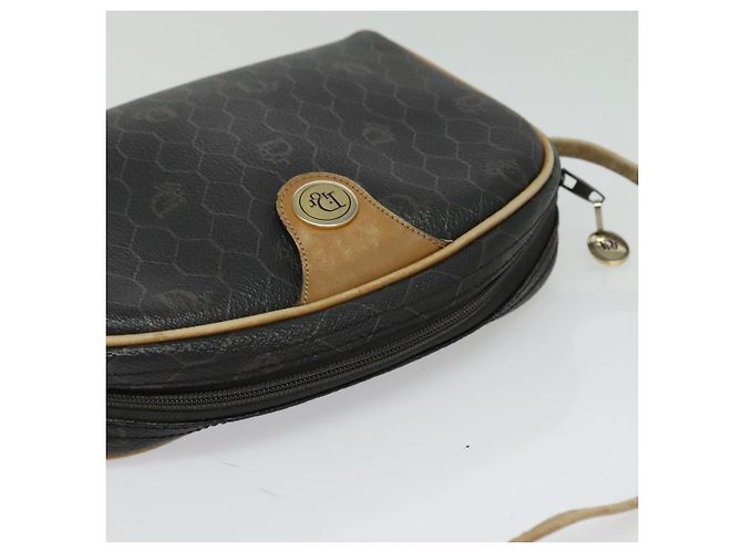 Borsa a spalla in tela a nido d'ape PVC nera e oro Christian Dior Auth sw1341 Nero D'oro - vista 16