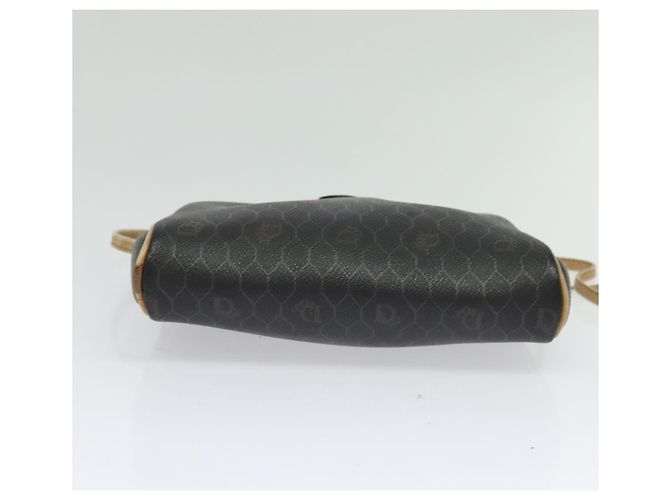 Borsa a spalla in tela a nido d'ape PVC nera e oro Christian Dior Auth sw1341 Nero D'oro - vista 19
