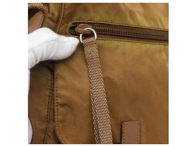 Borsa a Spalla PRADA in Nylon Marrone Argento Autentica 134382 - vista 15