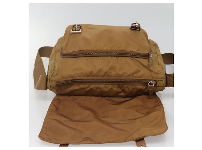 Borsa a Spalla PRADA in Nylon Marrone Argento Autentica 134382 - vista 18