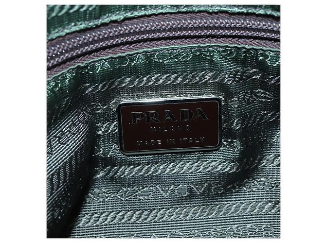 Borsa a Spalla PRADA in Nylon Marrone Argento Autentica 134382 - vista 19