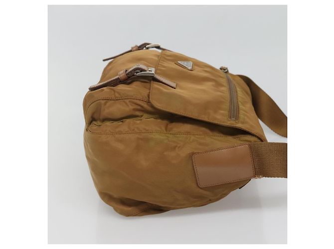 Borsa a Spalla PRADA in Nylon Marrone Argento Autentica 134382 - vista 5