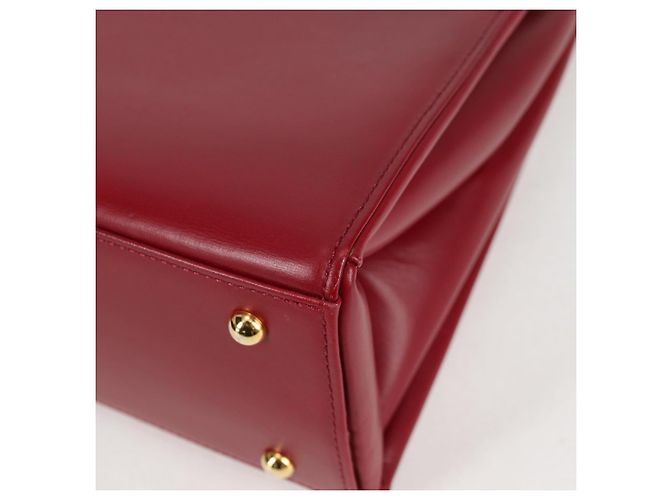 Borsa a mano VERSACE in pelle rossa e oro Auth ac3851V Rosso D'oro - vista 14