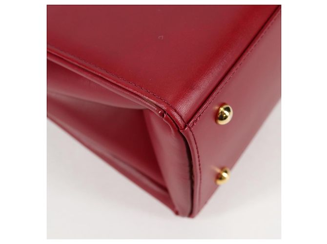 Borsa a mano VERSACE in pelle rossa e oro Auth ac3851V Rosso D'oro - vista 15