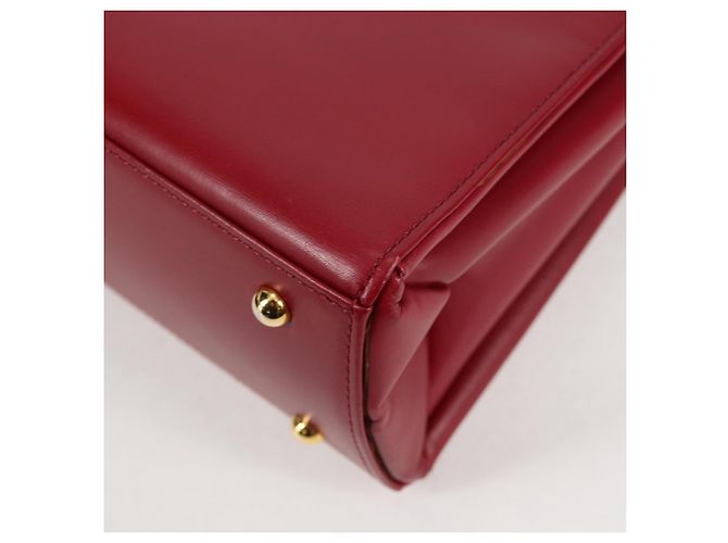 Borsa a mano VERSACE in pelle rossa e oro Auth ac3851V Rosso D'oro - vista 16