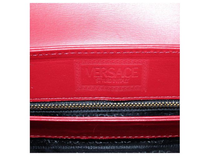 Borsa a mano VERSACE in pelle rossa e oro Auth ac3851V Rosso D'oro - vista 18