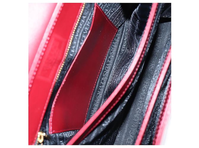 Borsa a mano VERSACE in pelle rossa e oro Auth ac3851V Rosso D'oro - vista 21