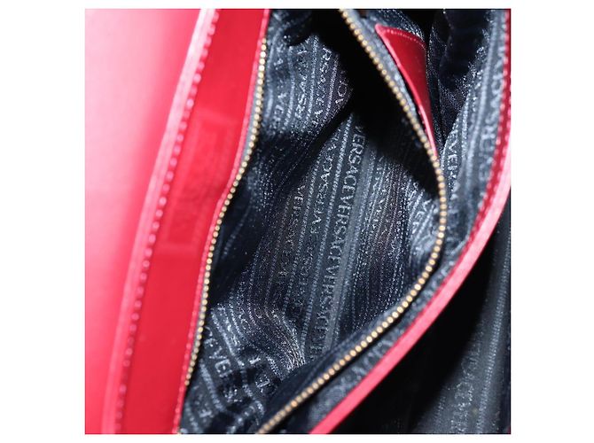 Borsa a mano VERSACE in pelle rossa e oro Auth ac3851V Rosso D'oro - vista 22