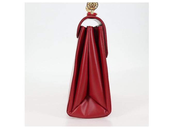 Borsa a mano VERSACE in pelle rossa e oro Auth ac3851V Rosso D'oro - vista 4