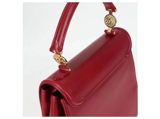 Borsa a mano VERSACE in pelle rossa e oro Auth ac3851V Rosso D'oro - vista 6