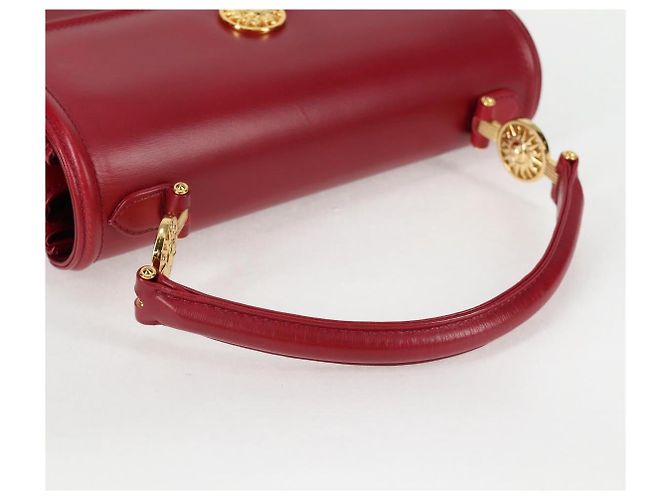 Borsa a mano VERSACE in pelle rossa e oro Auth ac3851V Rosso D'oro - vista 7