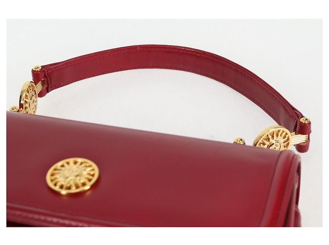 Borsa a mano VERSACE in pelle rossa e oro Auth ac3851V Rosso D'oro - vista 8
