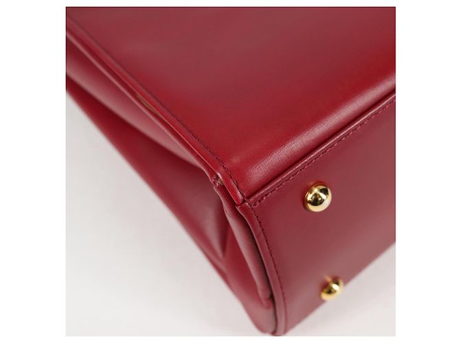Borsa a mano VERSACE in pelle rossa e oro Auth ac3851V Rosso D'oro - vista 9