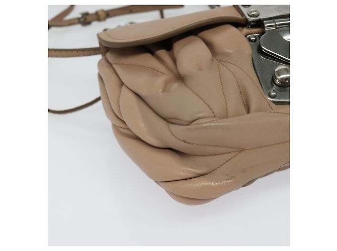 Borsa a spalla in pelle matelassé Miu Miu rosa argento Auth bs27996 - vista 10